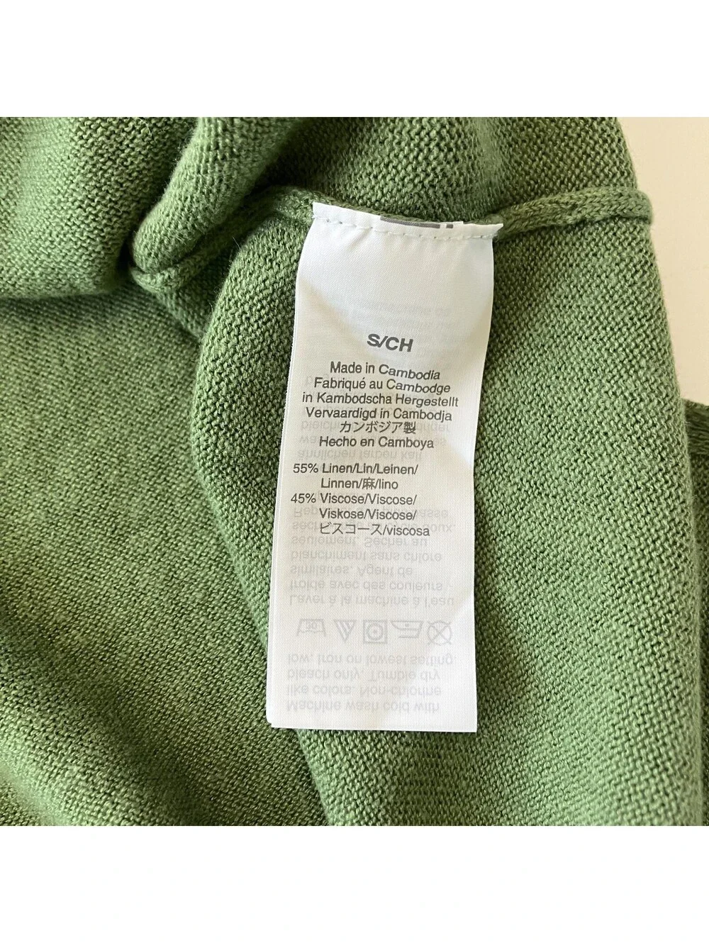 J.Crew Linen Roll Neck V Neck Sweater Forest Fairy Boho Goblin Luxe Earthy Small